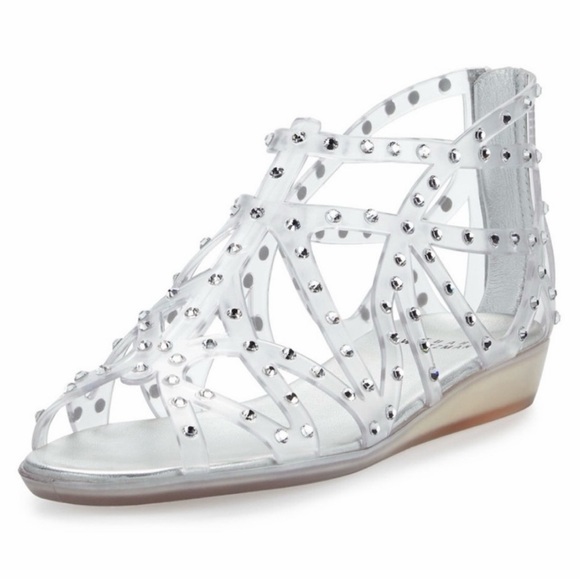 Stuart Weitzman Glogladius Clear Jelly Wedge - Picture 3 of 16